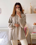 Relaxed Semi High Neck Pullover Sweater For Everyday Wear