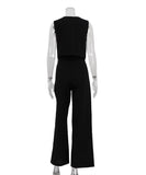 Chic Women's Sleeveless Vest and Long Pants Two-Piece Set