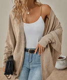 Batwing Sleeve Cardigan Loose Knit Coat Nylon Elastane