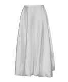 Fashionable Casual Solid Color High Waisted Balloon Skirt Beige