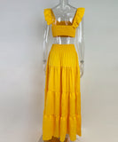 Classic Relaxed Halter Maxi Two-Piece Set For Women