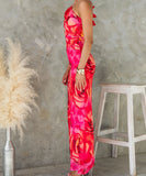 Figure-Hugging Sleeveless Dress with 3D Floral Accents