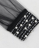 Alluring Sexy Diamond V-Neck Splicing See-Through Dress