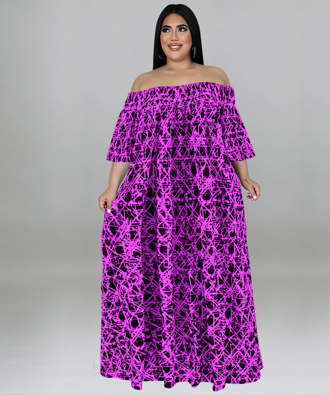 Plus Size Long Sleeve Maxi Dress Comfortable Stretchy Elegant