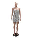 Glam Up with Fashion Hot Diamond Sequin Top Dress with Boobs and Buttocks