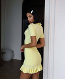 Fashionable Short Sleeved Ribbed Sexy Dress in Multiple Colors
