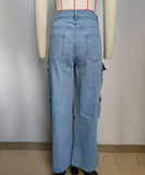 Women Wide Leg Jeans Cowboy Style Loose High Waisted