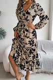 Elegant Long-Sleeved Peplum Dress
