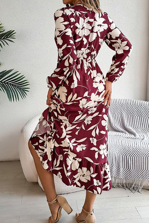 Elegant Long-Sleeved Peplum Dress