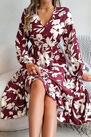 Elegant Long-Sleeved Peplum Dress