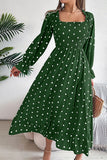 Elegant Maxi Skirt with Distinctive Wooden Accents and Square Neckline
