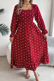 Elegant Maxi Skirt with Distinctive Wooden Accents and Square Neckline