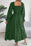 Elegant Maxi Skirt with Distinctive Wooden Accents and Square Neckline