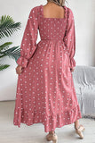 Elegant Maxi Skirt with Distinctive Wooden Accents and Square Neckline