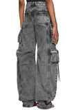 Patchwork Utility Denim Overalls