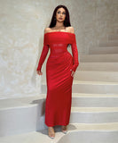 Sultry Off Shoulder Dress Net Dress With Openwork In Black
