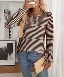 Casual Button-Down Long-Sleeve T-Shirt Soft Everyday Comfort