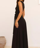 Elegant Sexy Tie Dress in Solid Colors for Effortless Style