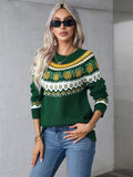 Relaxed Classic Christmas Round Neck Sweater For Women