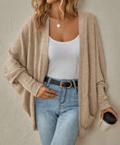 Batwing Sleeve Cardigan Loose Knit Coat Nylon Elastane