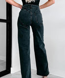 Multi-Pocket Hand-Drilled Washed Jeans for Stylish Comfort