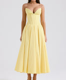 Sexy Sleeveless Plunging Dress Solid Color Polyester