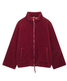Solid Color Lambskin High Neck Woolen Coat Beige Warm