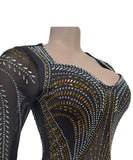 Classic Sequined Long Sleeve Dress Night Out Elegance