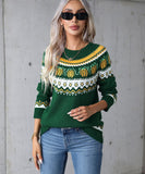 Relaxed Classic Christmas Round Neck Sweater For Women