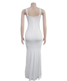 Classic Rhinestone Embellished Dress For Evening Occasions