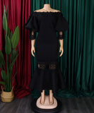 One-Shoulder Lace Fishtail Dress Elegant Charm Evening Gown