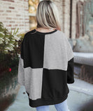 Casual Patchwork Collar Long Sleeve Pullover Soft And Cozy