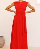 Elegant Sexy Tie Dress in Solid Colors for Effortless Style