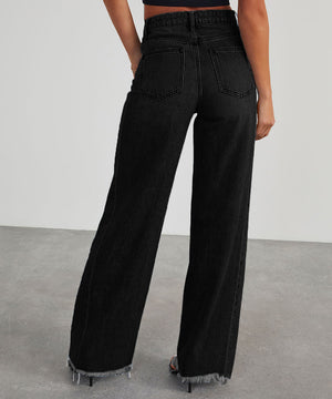 Relaxed Fit Wide-Leg Denim Lounge Pants