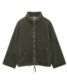 Solid Color Lambskin High Neck Woolen Coat Beige Warm