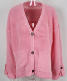 Classic Relaxed Cardigan With Pocket V Neck For Women