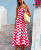 Vacation Style French Halter Floral Printed Maxi Dress