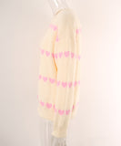 Classic Women Heart Pattern Knit Sweater Trendy Pullover