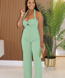High Waisted Bandeau Sleeveless One Piece Pants for Women