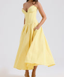 Sexy Sleeveless Plunging Dress Solid Color Polyester
