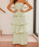 Stylish Strapless Backless Cake Dress in Vibrant Colors