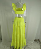 Classic Relaxed Halter Maxi Two-Piece Set For Women