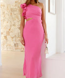 Fashionable One Shoulder Slimming Dress in Vibrant Colors