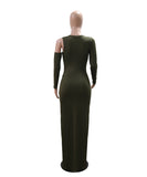 Chic Cutout Long Sleeve Dress with Slit Openings for Glam Nights