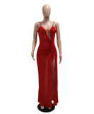 Seductive Sexy See-Through Polyester Mesh High Slit Dress