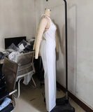 Women's High Neck Sleeveless One-Piece Pants in Apricot Black White