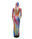 Chic Long Hooded Dress With High Slit For Effortless Style