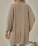 Batwing Sleeve Cardigan Loose Knit Coat Nylon Elastane