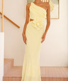 Sexy Plunging Neckline Form-Fitting Solid Color Dress