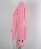 Classic Relaxed Cardigan With Pocket V Neck For Women